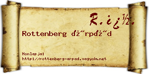 Rottenberg Árpád névjegykártya